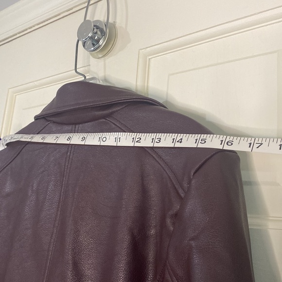 a.n.a. Faux Leather Burgundy Midnight Motorcycle Jacket - Picture 6 of 8